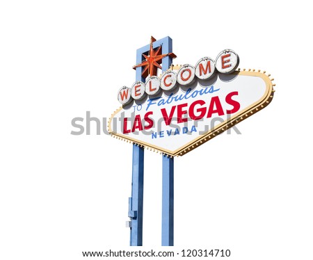 Welcome to Fabulous Las Vegas sign isolated with clipping path. Royalty-Free Stock Photo #120314710