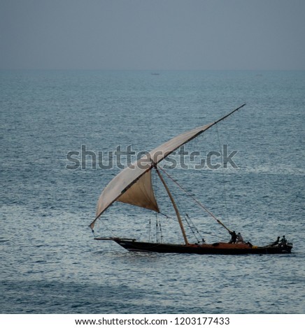 Traditional Fisherman's Dhow boat in Zanzibar, Tanzania