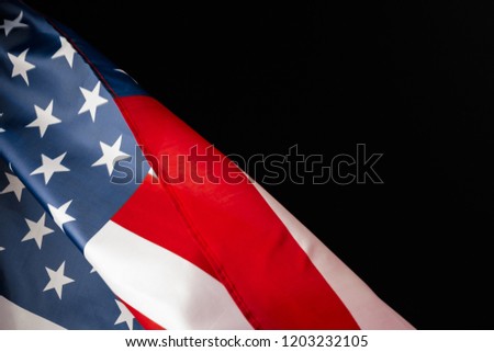 Vintage American flag on a chalkboard with space for text Royalty-Free Stock Photo #1203232105