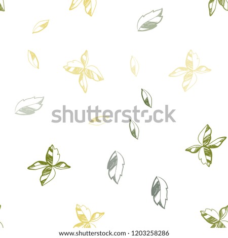 Light Green, Yellow vector seamless abstract pattern with leaves. Colorful illustration in doodle style with leaves. Pattern for design of fabric, wallpapers.