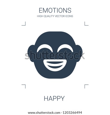 happy icon. high quality filled happy icon on white background. from emotions collection flat trendy vector happy symbol. use for web and mobile