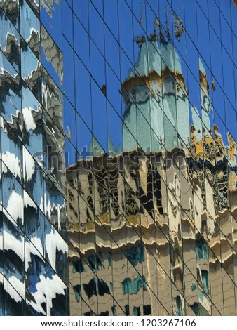 reflection glass of building
