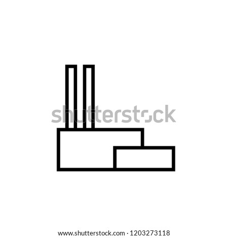 Coal fired thermal power plant outline icon. Clipart image isolated on white background
