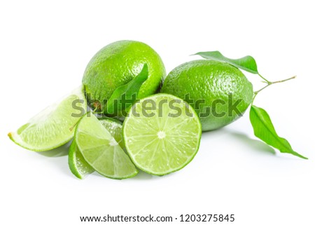 Lime isolated on white background Royalty-Free Stock Photo #1203275845