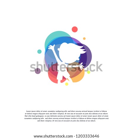 Colorful Kids Play logo vector, Children logo designs template, design concept, logo, logotype element for template