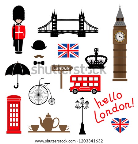 London city. Collection of themed vector clip-art. Eps 10