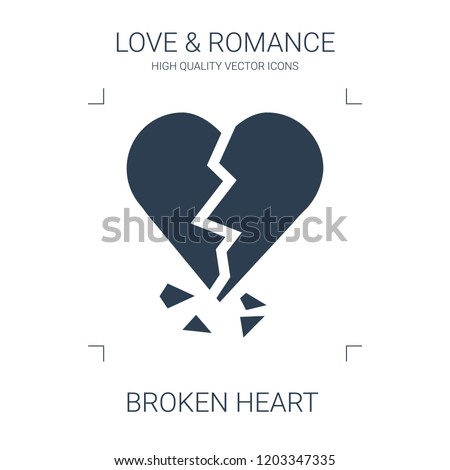 broken heart icon. high quality filled broken heart icon on white background. from love romance collection flat trendy vector broken heart symbol. use for web and mobile