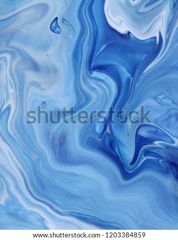 Blue waves abstract background pattern, blue indigo marble texture design, watercolor art print