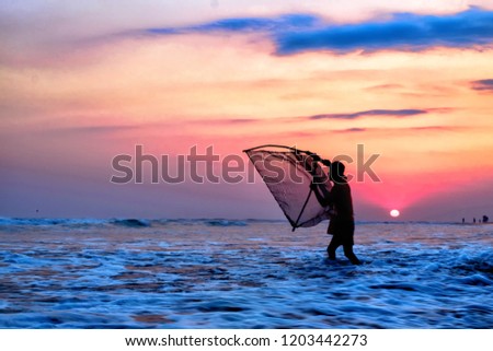 Fishermen are catching fish