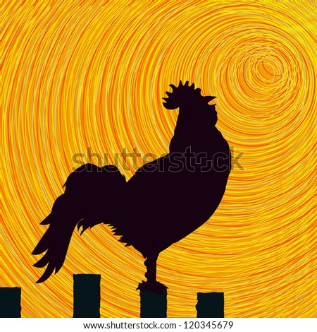 Conceptual graphic rooster, abstract art