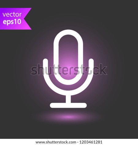 Mic vector icon. Microphone vector icon. Mic sign. Karaoke microphone icon. Broadcast mic sign. EPS 10 flat symbol.