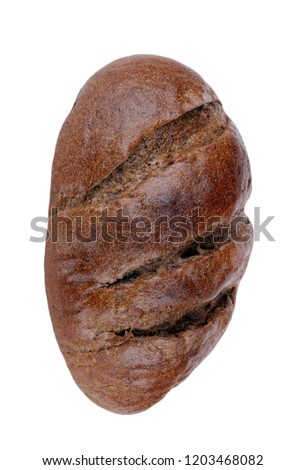 dark bread on white background