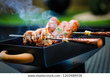 chicken and soya seekh kabab on the flaming grill taste of luxury