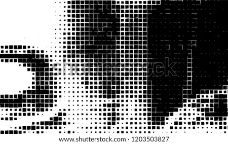 Abstract grunge texture of black squares on a white background