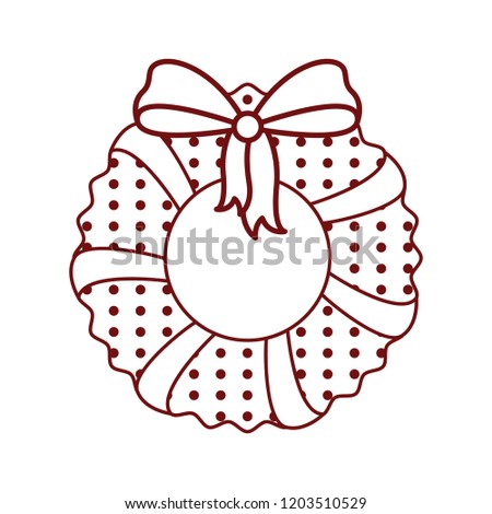 . Vector illustration designIsolated christmas holly wreath decoration icon