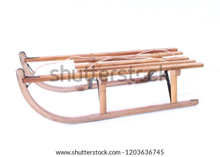 old wooden sled winter sport 