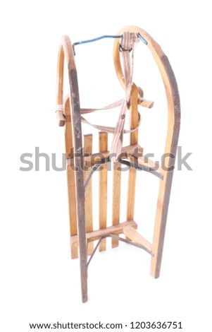 old wooden sled winter sport 