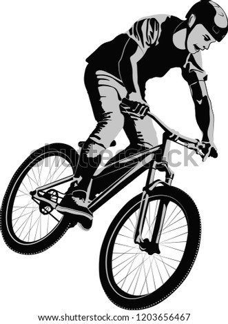 vector illustration of cyclist 
