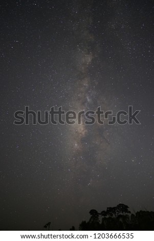 Milky Way galactic center, The galactic center of the milkyway galaxy at Thung Salaengluang National Park, Thailand