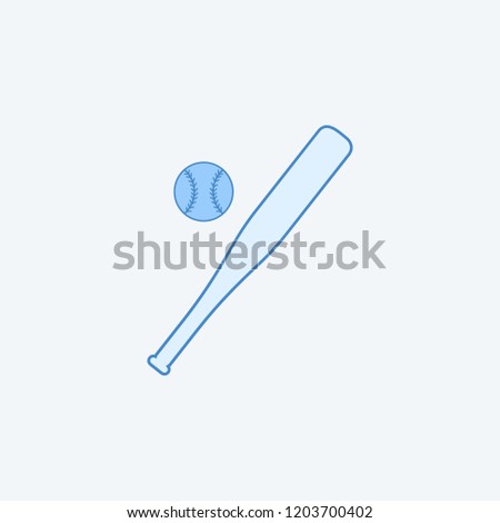 Baseball 2 colored line icon. Simple dark and light blue element illustration. Baseball concept outline symbol design from education set
