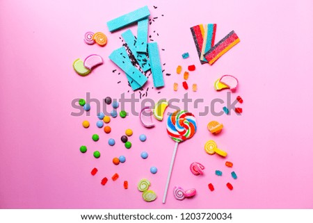 Full Candy's With Pink Background