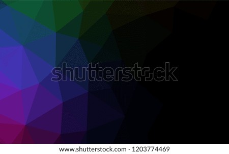 Dark Multicolor, Rainbow vector low poly texture. A vague abstract illustration with gradient. The polygonal design can be used for your web site.