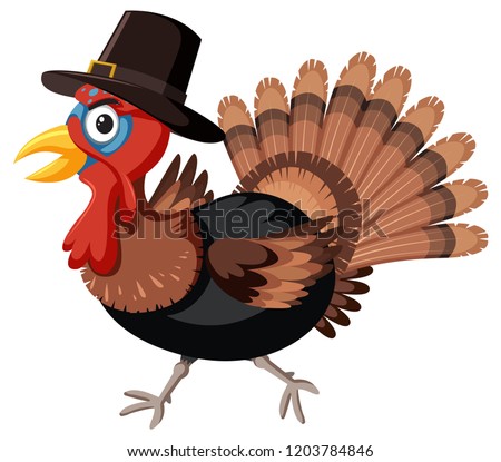Thanksgiving turkey with hat illustration