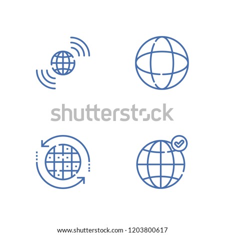 Collection of 4 latitude outline icons include icons such as