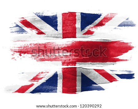 The British flag painted on white paper with watercolor Royalty-Free Stock Photo #120390292