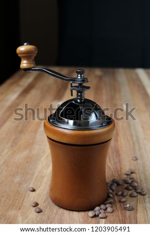 Manual coffee grinder.