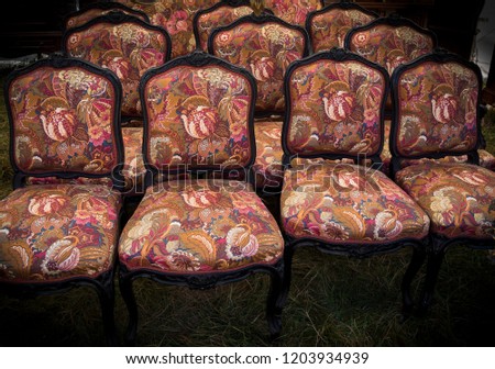 Group of old vintage chairs 