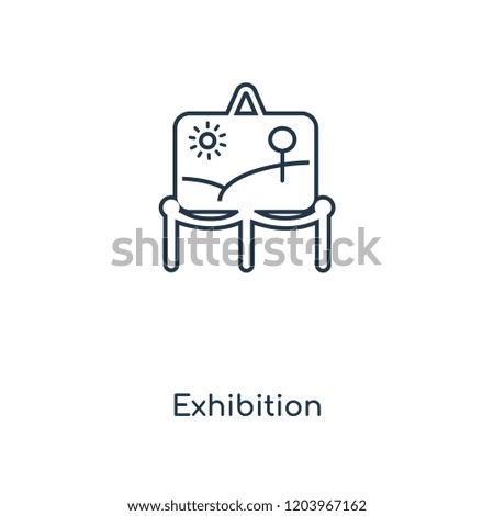 Exhibition concept line icon. Linear Exhibition concept outline symbol design. This simple element illustration can be used for web and mobile UI/UX.