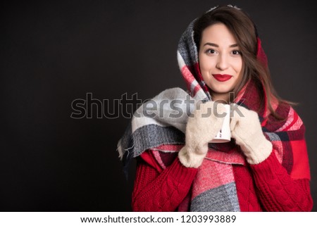 a chilled girl drink tea in a jacket