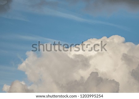 white big clouds in the blue sky
