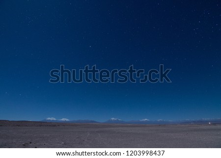 night starry in Andes Mountain