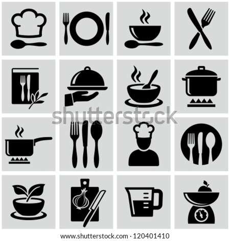 Cooking and kitchen icons Royalty-Free Stock Photo #120401410