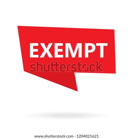 exempt word on a speach bubble- vector illustration