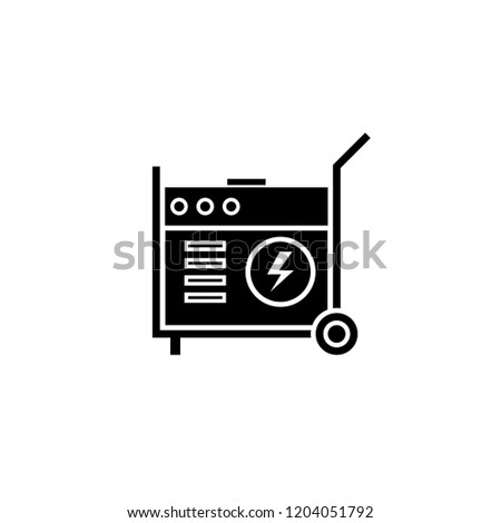 Portable power generator silhouette icon. Clipart image isolated on white background