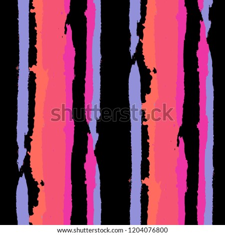 Grunge Background with Stripes. Painted Lines. Texture with Vertical Brush Strokes. Scribbled Grunge Motif for Sportswear, Fabric, Cloth. Retro Vector Background