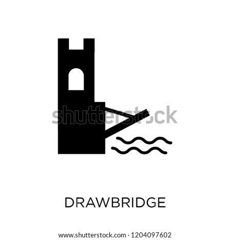 drawbridge icon. drawbridge symbol design from Fairy tale collection. Simple element vector illustration on white background. Royalty-Free Stock Photo #1204097602