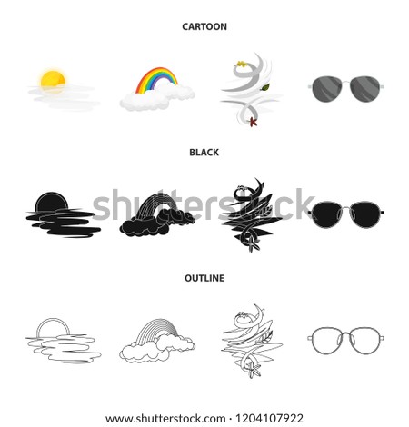 Isolated object of weather and climate sign. Collection of weather and cloud stock vector illustration.