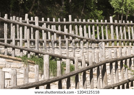 Wooden fences and stone walls - Architectural background (Marche, Italy, Europe)