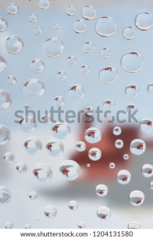 close-up view of beautiful clean water drops on abstract background