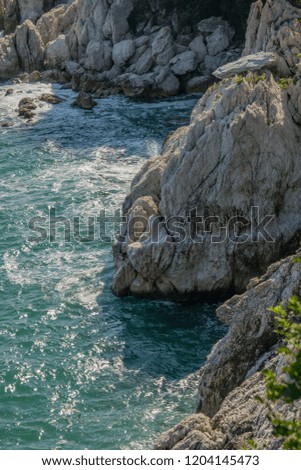 Rocks and cliffs on the seaside, Greece