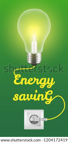 Energy saving concept background. Realistic illustration of energy saving vector concept background for web design