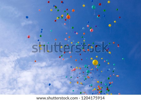 
Colorful balloons flying to the sky