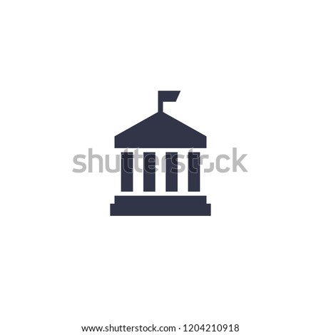 municipal building icon on white Royalty-Free Stock Photo #1204210918