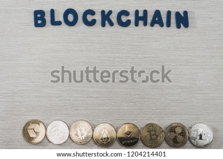 Digital currency concept - Doodle English word blockchain