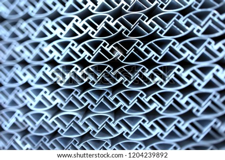 Aluminium Profiles crating a nice pattern. Royalty-Free Stock Photo #1204239892
