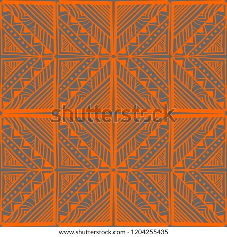 Vector hand drawn aztec seamless pattern background with abstract geometric ethnic drawing.